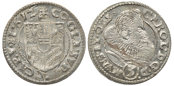 Силезия, Мюнстерберг, Олесница грошен (3 крейцера) 1612 Карл II серебро 413-1022