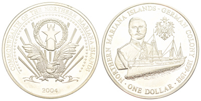 Северные Марианские острова (территории США) 1 доллар 2004 Немецкая колония 1899-1918 Schon 11 медно-никель BU 3896-1311