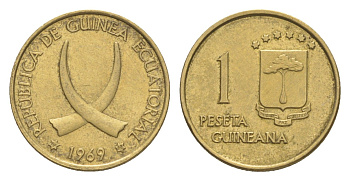 Экваториальная Гвинея 1 песета 1969 KM 1 алюминиевая бронза 4618-1265