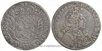 Любек 2/3 талера 1688 епископ Август Фридрих Гольштейн-Готторпский (1646-1705) Dav. 621, KM 62 серебро 00-000-00