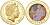 Джерси 50 пенсов 2011 60 лет коронации Королевы Елизаветы II (Елизавета II в короне в платье на троне) KM 239 сталь плакированная золотом BU 11-134-12