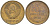 СССР 3 копейки 1972 с уступом KM 128а, Федорин 157 латунь 4114-312