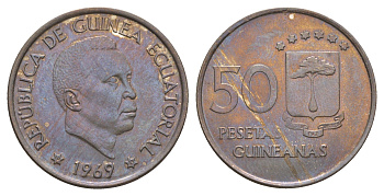 Экваториальная Гвинея 50 песет 1969 год-тип KM 4 медно-никель UNC 5010-1042
