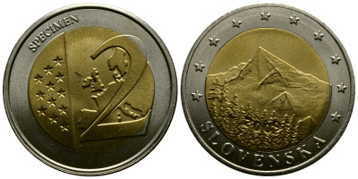СЛОВЕНИЯ 2 ЕВРО ЕВРОПРОБНИК биметалл UNC 1527-1222
