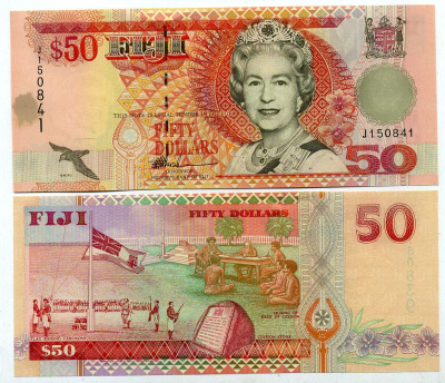 Фиджи 50 долларов ND (1996) Pick 100 b бумага UNC (пресс) 00-000-00