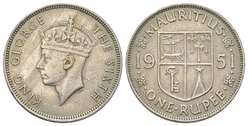 Маврикий 1 рупия 1951 KM 29 медно-никель 4622-1251