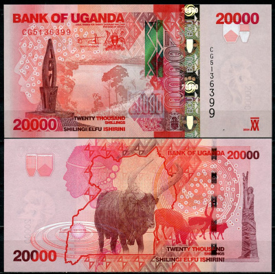 Уганда 20000 шиллингов 2024 буйвол Pick 53  бумага  UNC (пресс) 446-53-2