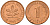 ФРГ 1 пфенниг 1984 F KM 105, J. 380 сталь плакированная медью    4598-629