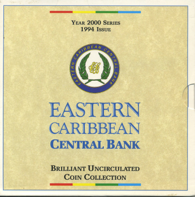 Восточно-Карибские штаты набор из 6 монет 1994 буклет, сертификат UNC 7-4-2-45