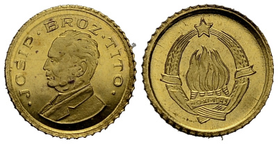 Парагвай медаль ND серия великие диктаторы, Иосип Броз Тито (1892-1980) золото PROOF 1525-1035