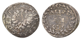 Франкфурт 1 альбус 1638 AM KM 87.1 серебро 1515-442