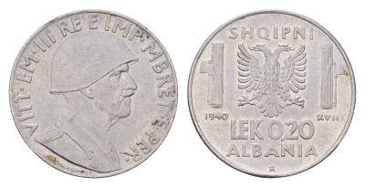 Албания 0,2 лек 1940 KM 29 нержавеющая сталь 26-1645
