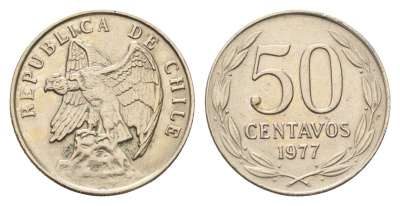 Чили 50 сентаво 1977 KM 206 медно-никель 54-1021