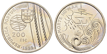 Португалия 200 эскудо 1999 Смерть в море KM 716 медно-никель UNC 1087-3-35