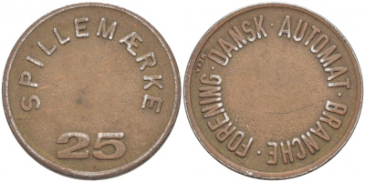 ДАНИЯ ЖЕТОН ИГРОВОЙ ND ЯРМАРКА РАЗВЛЕЧЕНИЙ 25, SPILLENMAERKE желтый металл 4544-927