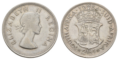 ЮАР 2 1/2 шиллинга 1954 KM 50 серебро 270-622