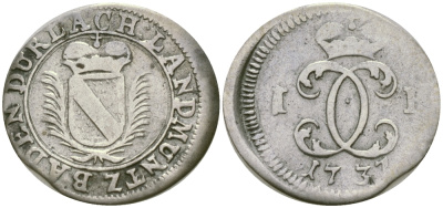 Вальдек 1/24 талера 1737 KM 16 серебро 4044-241