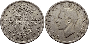 Великобритания 1/2 кроны 1949 Георг VI (1936-1952) KM 879, Spink 4106 медно-никель 4607-133