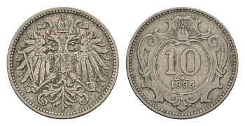 Австрия 10 геллеров 1895 Франц Иосиф I (1848-1916) KM 2802 никель 4639-1037