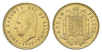 Испания 1 песета 1975 (80) Хуан Карлос I (1975-2014) KM 806 алюминиевая бронза UNC 4684-1053