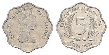Восточные Карибские острова (Карибы) 5 центов 1992 KM 12 алюминий 4646-235