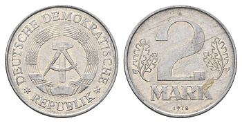 ГДР 2 марки 1978 KM 48 алюминий 4641-1146