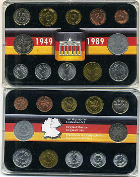 ГДР - ФРГ НАБОР ИЗ 12 МОНЕТ ОБЪЕДИНЕНИЕ ГЕРМАНИИ 06-081-33