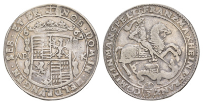 Мансфельд-Эйслебен 1/3 талера 1669 ABK, Иоганн Георг III KM 67 серебро 5010-1412