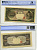 Япония 10000 йен 1958 в слабе PCGS 58 Choice AU Pick 54b бумага UNC (пресс) 452-1-10