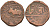 Индия, Индаур (Indore) 1/2 анна ND AH1267?, Takoji Rao II (1844-1886), Malharnagar mint, вес 12.47 гр. KM 64 медь 4112-521