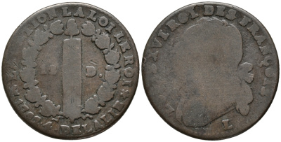 Франция 12 денье 1792 ВВ, Людовик XVI (1774-1793) KM 600.4 (С88.4) бронза 32-915
