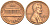 США 1 ЦЕНТ 1969 D, ЛИНКОЛЬН KM 201 медь цинк 188-259