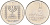 Израиль 1/2 лиры 1975 JE 5735, звезда Давида KM 36.2 медно-никель UNC 190-1215
