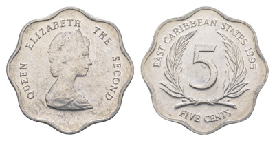 Восточные Карибы (Восточно-Карибские штаты) 5 центов 1995 KM 12 алюминий UNC 4652-911