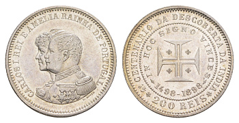 Португалия 200 эскудо 1898 400 лет Открытию Индии KM 537 серебро UNC 4127-915