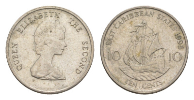 Восточные Карибские острова (Карибы) 10 центов 1995 KM 13 медно-никель 4644-612