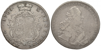 Саксен-Кобург-Заальфельд 1 талер 1765 IC-K, Эрнст Фридрих (1764-1800) KM 45, Dav.2752 серебро 00-809-22