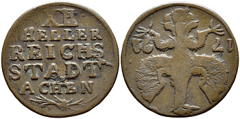 Ахен 12 геллеров 1792 KM 51 медь 84-843