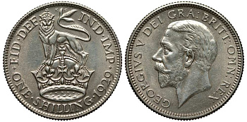 Великобритания 1 шиллинг 1929 Георг V (1910-1936) KM 833, Spink 4039 серебро 1518-1322