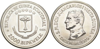 Экваториальная Гвинея 2000 бипквеле 1979 (80) королевский визит Хуана Карлоса I серебро UNC 00-000-00
