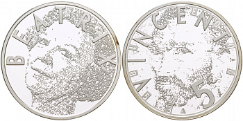 Нидерланды 5 евро 2003 150 лет со дня рождения Винсента ван Гога (1853-1890) KM 245 серебро PROOF 1082-9-74