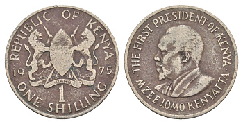 Кения 1 шиллинг 1975 Джомо Кениата KM 14 медно-никель 4544-937