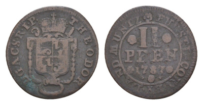 Корвей 2 пфеннига 1787 KM 170 медь 633-1235