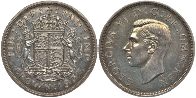 Великобритания 1 крона 1937 Георг VI (1936-1952) KM 857, Spink 4079 серебро PROOF 00-822-80