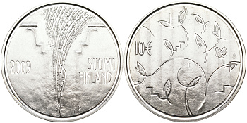 Финляндия 10 евро 2009 200 лет со дня основания сословного собрания. Боргоский сейм KM 173 серебро  PROOF 11-114-44