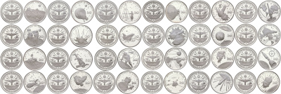 Маршалловы Острова набор из 24 монет (50 долларов) 1989 Вехи освоения космоса, в оригинальной коробке серебро PROOF L1-01-05