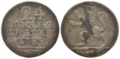 Гессен-Кассель 1/24 талера 1785 DF KM 525 серебро 1522-1112