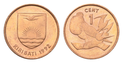 Кирибати 1 цент 1992 KM 1 бронза UNC 4630-1242