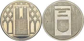 Англия медаль ND Вестминстерское аббатство в Лондоне  серебро  PROOF  5-6-1-31