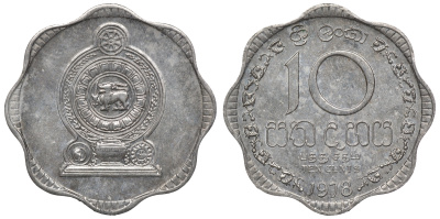 Шри-Ланка 10 центов 1978 KM 140 a алюминий 4118-515
